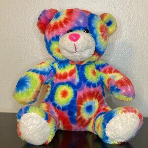 "Peace Pals" Fuzzy Tie-Dye Teddy Bear Plush 9" Stuffed Animal 2011 Edition